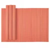 Roll-Up Bamboo Placemats in Coral - Set of 4