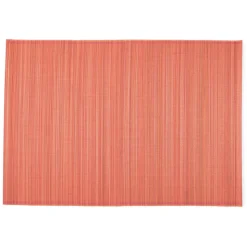 Roll-Up Bamboo Placemats in Coral - Set of 4