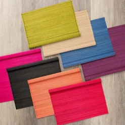 Roll-Up Bamboo Placemats in Red - Set of 4