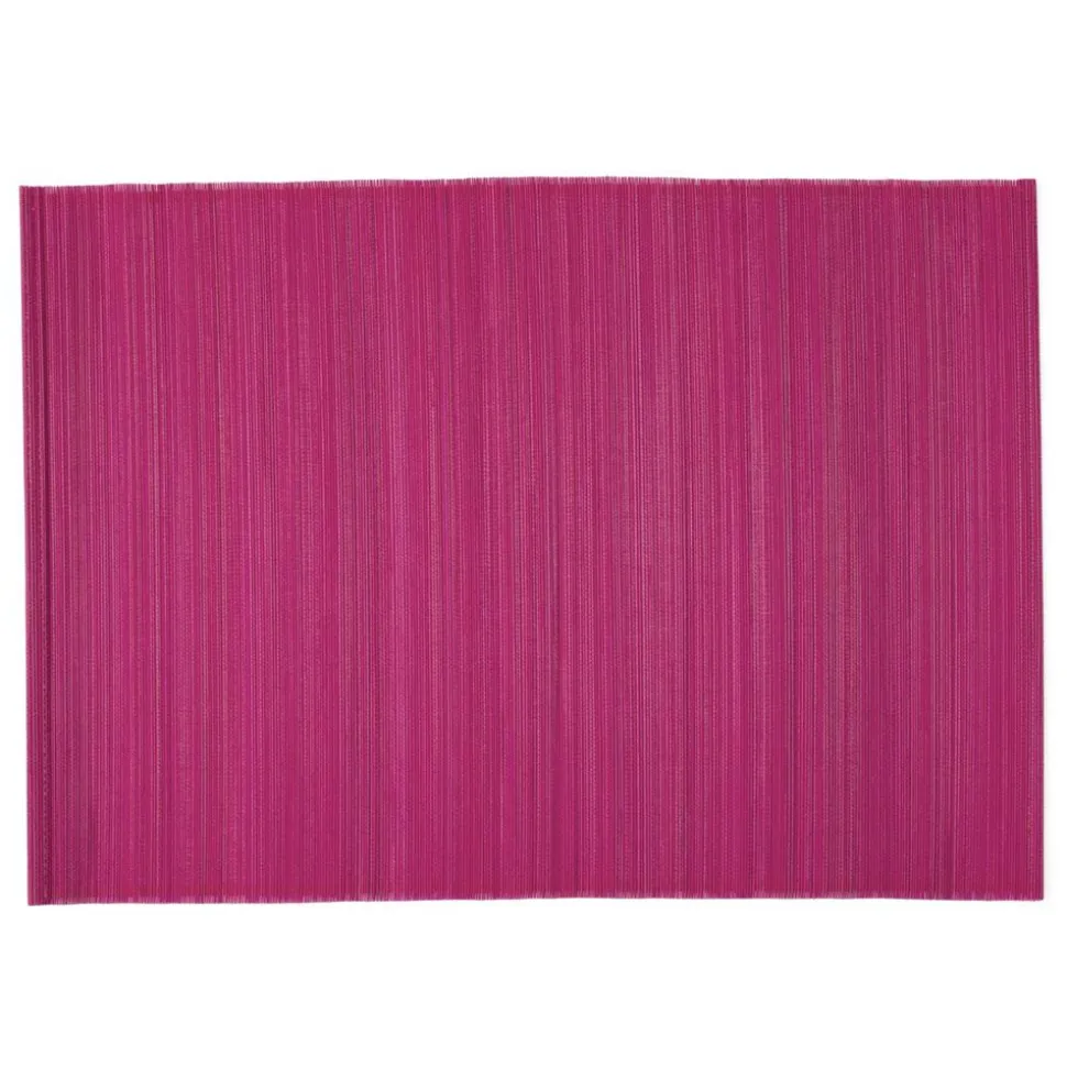 Roll-Up Bamboo Placemats in Fuchsia - Set of 4