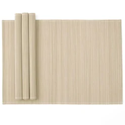 Roll-Up Bamboo Placemats in Natural - Set of 4