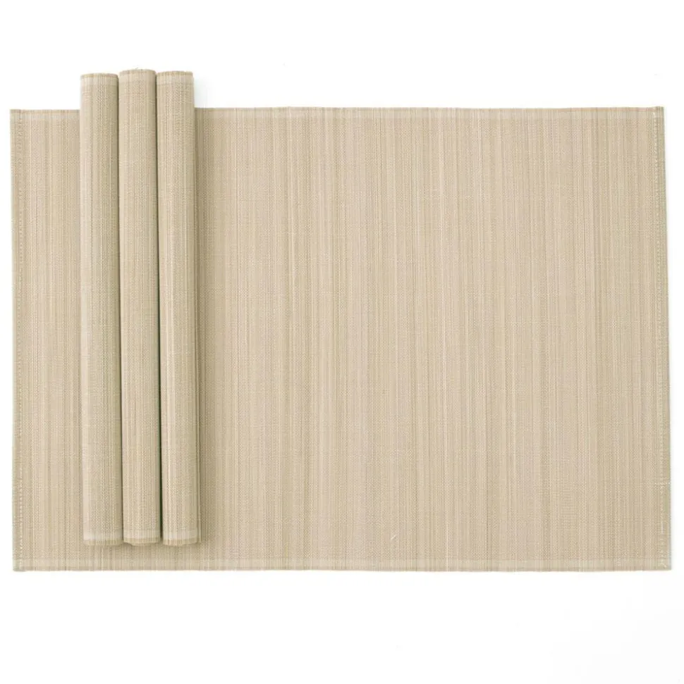 Roll-Up Bamboo Placemats in Natural - Set of 4