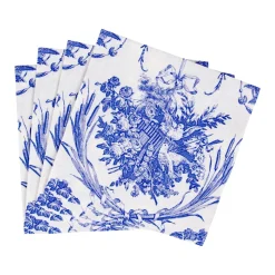Romantic Toile Blue Cocktail Napkins - 20 Per Package
