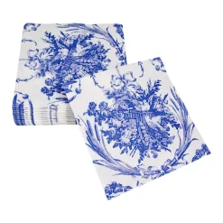 Romantic Toile Blue Cocktail Napkins - 20 Per Package