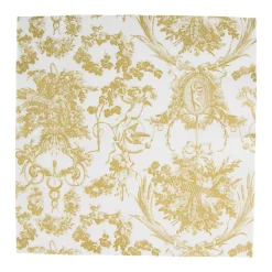 Romantic Toile Gold Cocktail Napkins - 20 Per Package