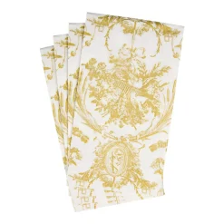 Romantic Toile Gold Guest Towel Napkins - 15 Per Package
