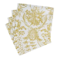 Romantic Toile Gold Luncheon Napkins - 20 Per Package