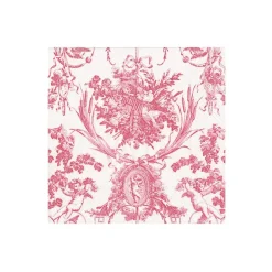 Romantic Toile Rose Boxed Cocktail Napkins - 40 Per Box