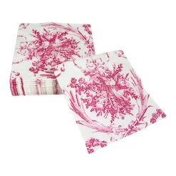 Romantic Toile Rose Cocktail Napkins - 20 Per Package
