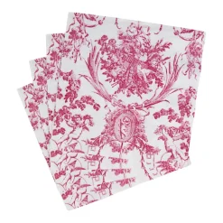 Romantic Toile Rose Luncheon Napkins - 20 Per Package