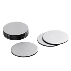 Round Luster Felt-Backed Coasters in Silver - 8 Per Box