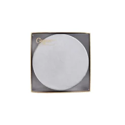 Round Luster Felt-Backed Coasters in Silver - 8 Per Box