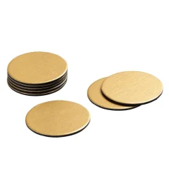 Round Luster Felt-Backed Coasters in Gold - 8 Per Box