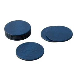 Round Snakeskin Felt-Backed Coasters in Navy Blue - 8 Per Box