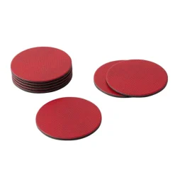 Round Snakeskin Felt-Backed Coasters & Holder Gift Set in Crimson