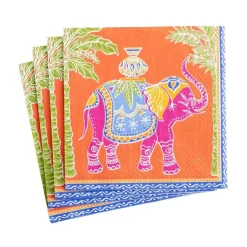 Royal Elephant Paper Cocktail Napkins in Orange - 20 Per Package