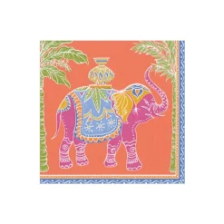 Royal Elephant Paper Cocktail Napkins in Orange - 20 Per Package