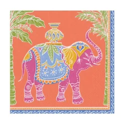 Royal Elephant Paper Luncheon Napkins in Orange - 20 Per Package