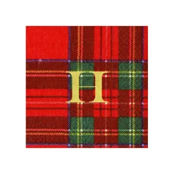 Royal Plaid Personalized Cocktail Napkins