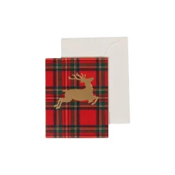 Royal Plaid Reindeer Foil Enclosure Cards & Envelopes - includes 4 Enclosure Cards & Envelopes