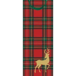 Royal Plaid Reindeer Gift Bags - includes 1 Gift Bags
