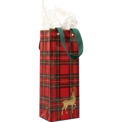 Royal Plaid Reindeer Gift Bags - includes 1 Gift Bags