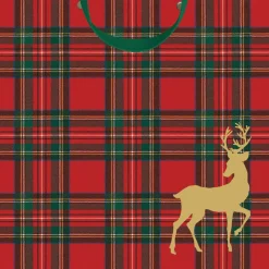 Royal Plaid Reindeer Gift Bags - includes 1 Gift Bags