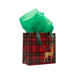 Royal Plaid Reindeer Gift Bags - includes 1 Gift Bags
