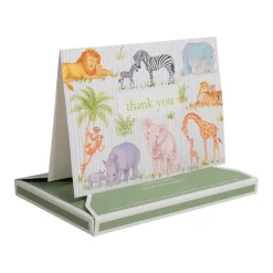 Safari Baby Thank You Notes - 8 Note Cards & 8 Envelopes