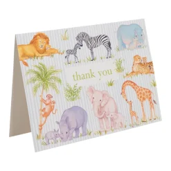Safari Baby Thank You Notes - 8 Note Cards & 8 Envelopes