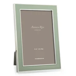 Sage Green Enamel 4" x 6" Picture Frame with Silver Trim - 1 Each