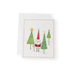Santa And Little Trees Petite Boxed Christmas Cards - includes 15 cards & envelopes