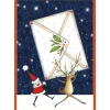 Santa And Reindeer With Envelope Small Boxed Christmas Cards - includes 15 cards & envelopes