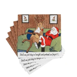 Santa At Home Cocktail Napkins - includes 20 Cocktail Napkins