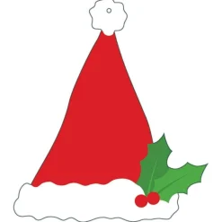 Santa Hat Die-Cut Gift Tags - 4 Per Package