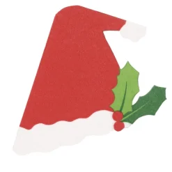 Santa Hat Die-Cut Paper Linen Party Napkins - 15 Per Package
