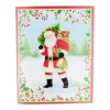 Santa With Botanical Border A-Size Boxed Christmas Cards - 15 Cards And Envelopes