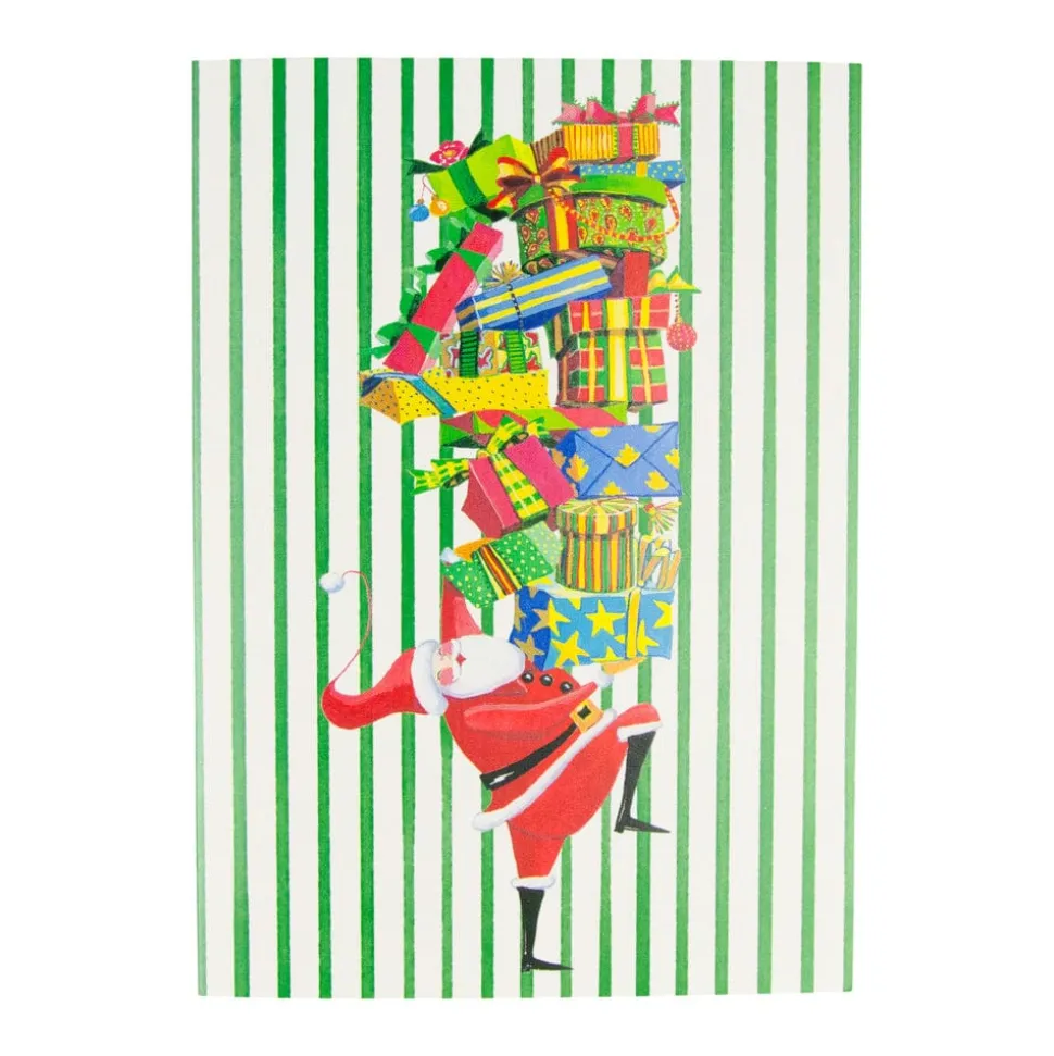 Santa With Stack Of Gifts Small Boxed Christmas Cards - includes 15 cards & envelopes
