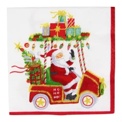 Santa's Golf Cart Cocktail Napkins - 20 Per Package