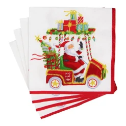 Santa's Golf Cart Cocktail Napkins - 20 Per Package