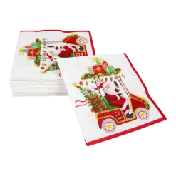 Santa's Golf Cart Cocktail Napkins - 20 Per Package