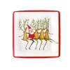 Santa's Kickettes Square Paper Salad & Dessert Plates - 8 Per Package