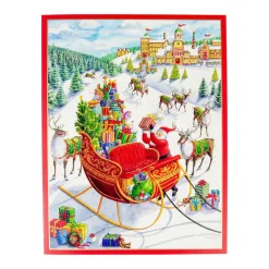 Santa's Sleigh Boxed Christmas Cards - 15 Christmas Cards & 15 Envelopes