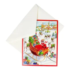 Santa's Sleigh Boxed Christmas Cards - 15 Christmas Cards & 15 Envelopes