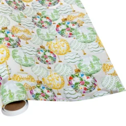 Savannah Silver Embossed Foil Gift Wrap - One 30" x 6' Roll