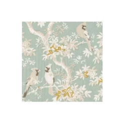 Scenic Songbirds Celadon Boxed Cocktail Napkins - 40 Per Box