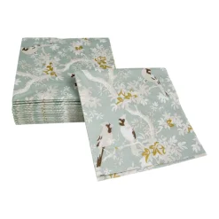 Scenic Songbirds Celadon Cocktail Napkins - 20 Per Package