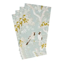 Scenic Songbirds Celadon Guest Towel Napkins - 15 Per Package