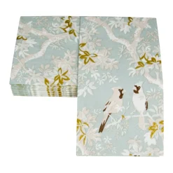 Scenic Songbirds Celadon Guest Towel Napkins - 15 Per Package