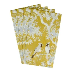 Scenic Songbirds Gold & Ivory Guest Towel Napkins - 15 Per Package
